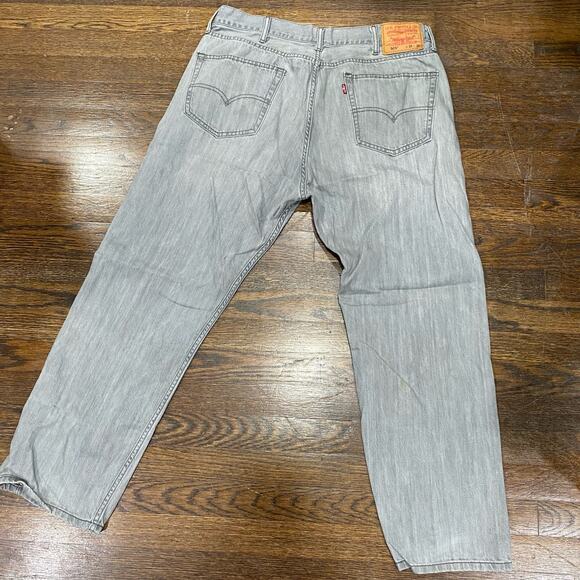 Levi’s 505 Light Grey Denim Jeans Size 38 x 30 Straight Leg - Picture 3 of 10